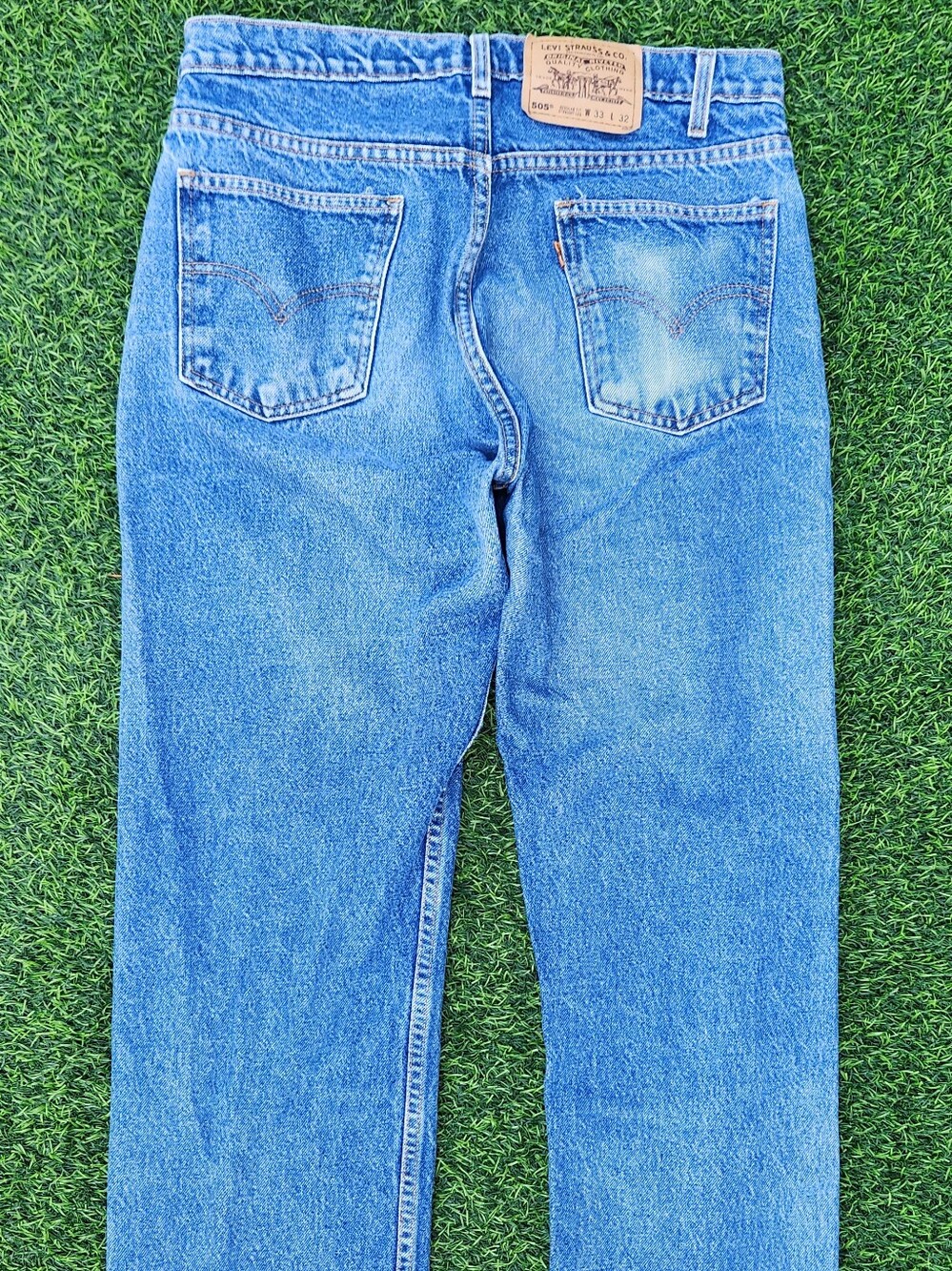 Vtg 1997 Paper Tag Levi's 505 Blank Red Tab Straight Leg Jeans Mens 33X32